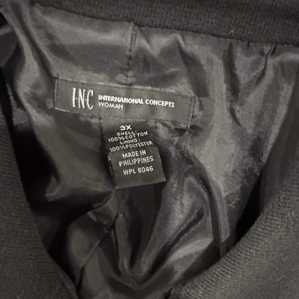 INC Womens Black Wool-Blend A-Line Coat Plus Size 3X - Picture 3 of 3